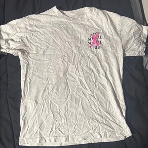 Anti Social Social Club White and Pink Short Sleeve Tee
